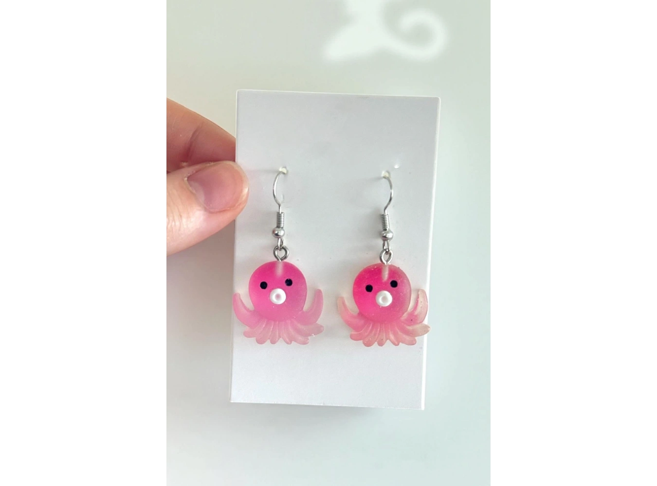 Pembe Renk Ahtapot Figürlü Çocuk Küpe (Çift)