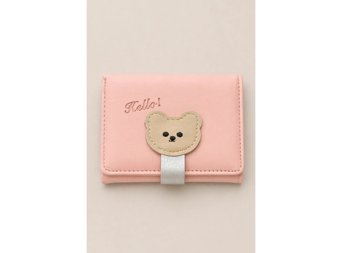 Pembe Renk Ayıcık Figürlü Cüzdan/Kartlık