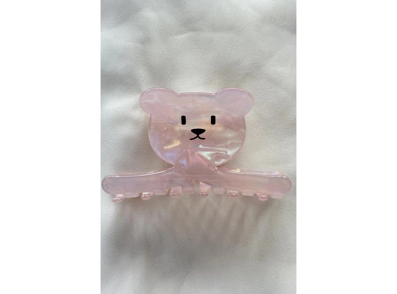 Pembe Renk Ayıcık Figürlü Kemik Mandal Toka