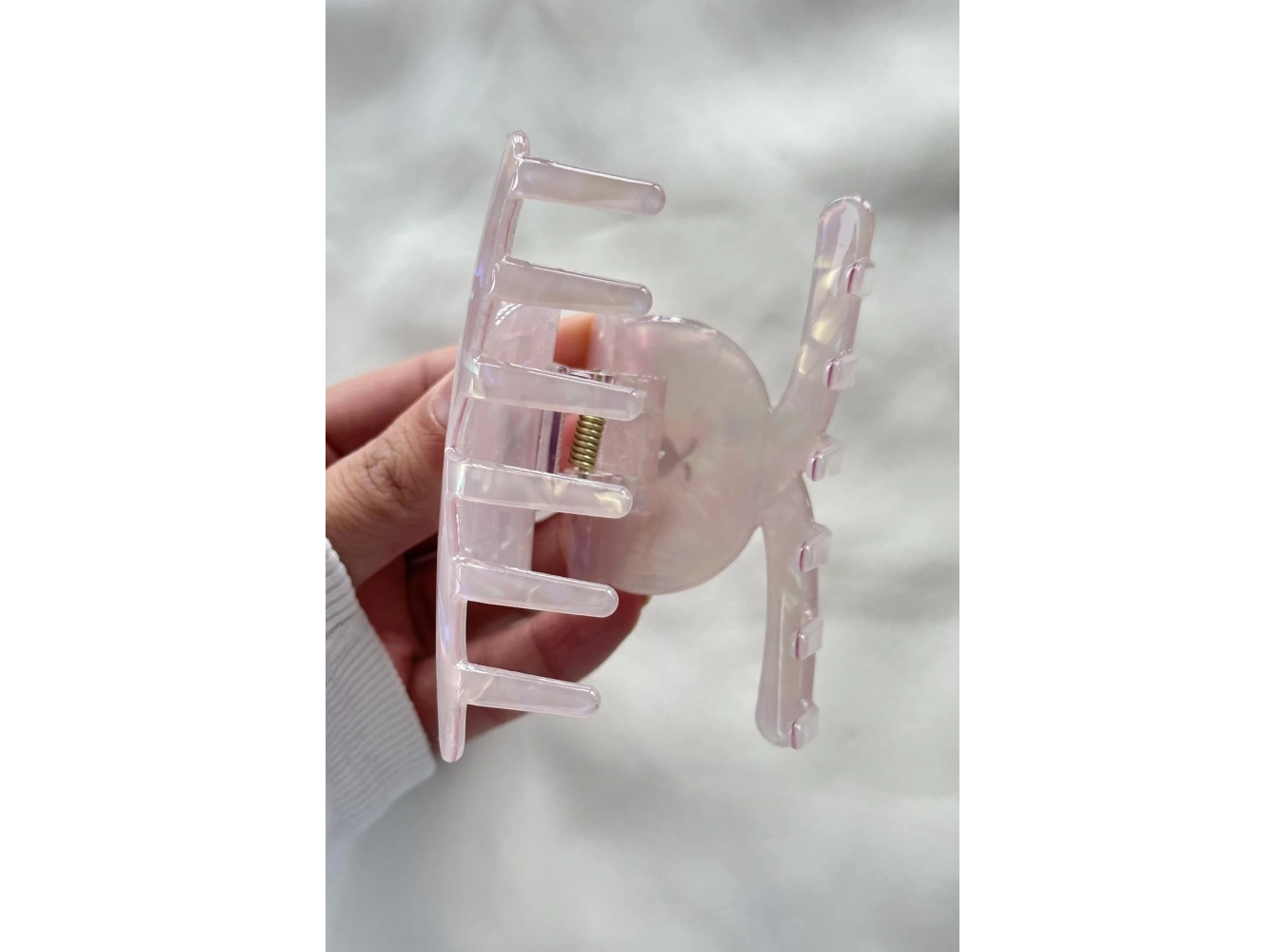 Pembe Renk Ayıcık Figürlü Kemik Mandal Toka