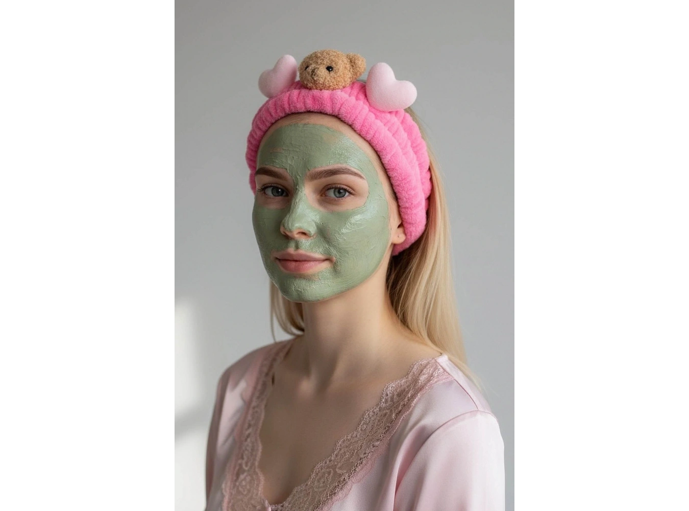 Pembe Renk Ayıcık Figürlü Peluş Saç Bandı