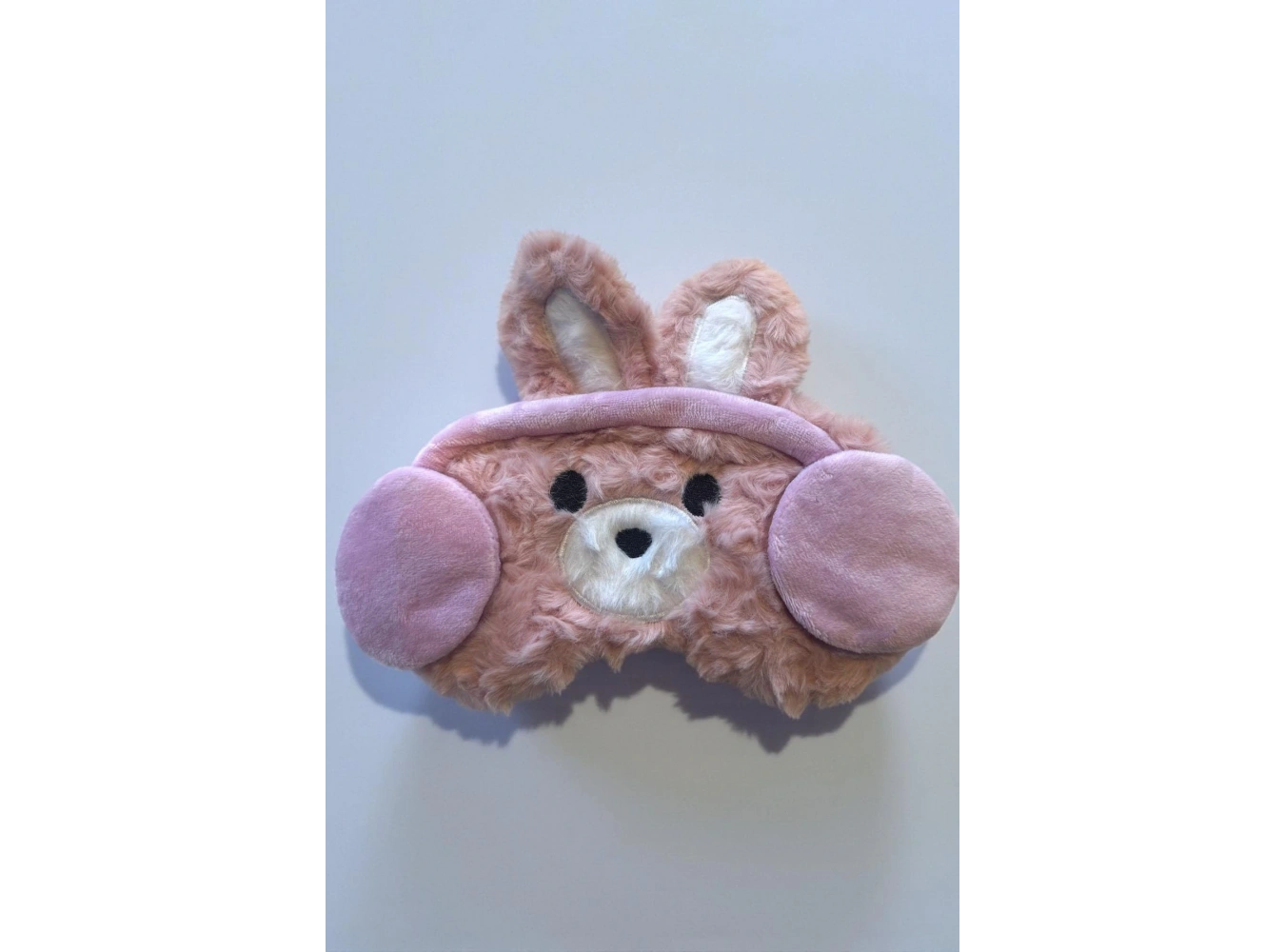 Pembe Renk Ayıcık Figürlü Peluş Uyku Bandı