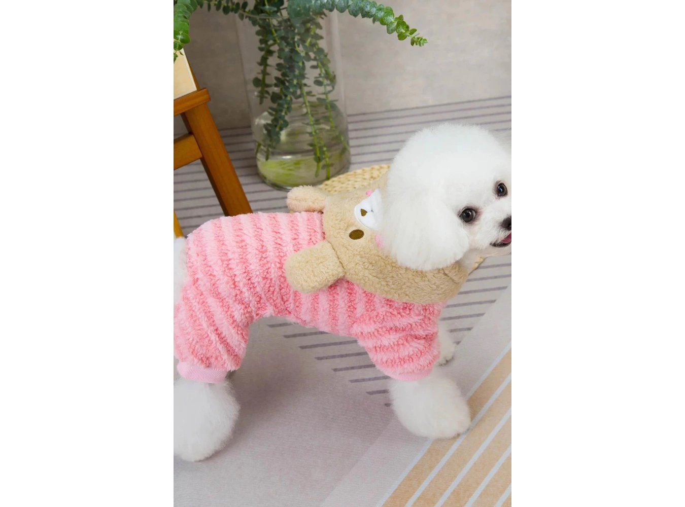 Pembe Renk Ayıcık Figürlü Peluş XXL Köpek Tulum