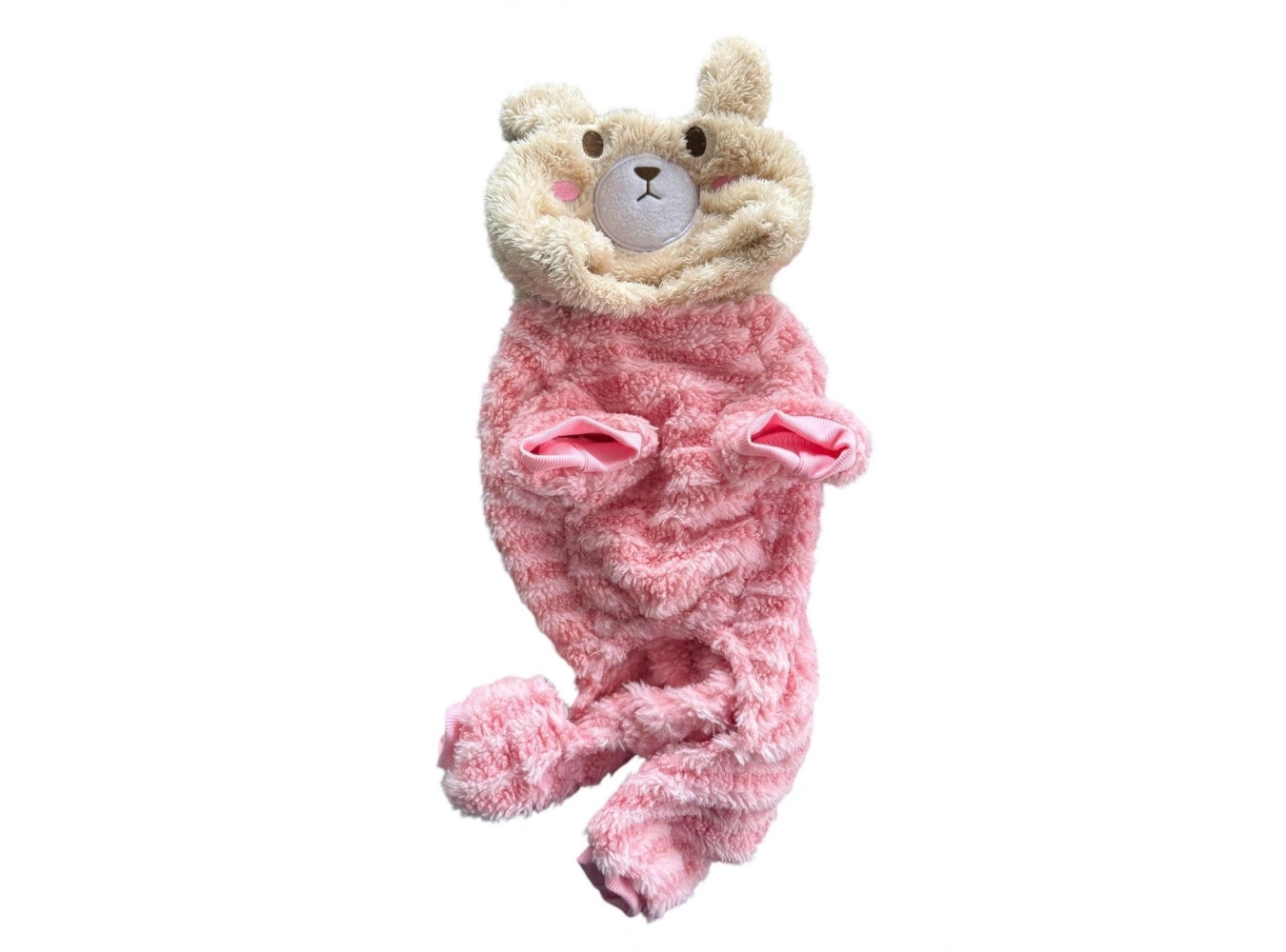 Pembe Renk Ayıcık Figürlü Peluş XXL Köpek Tulum