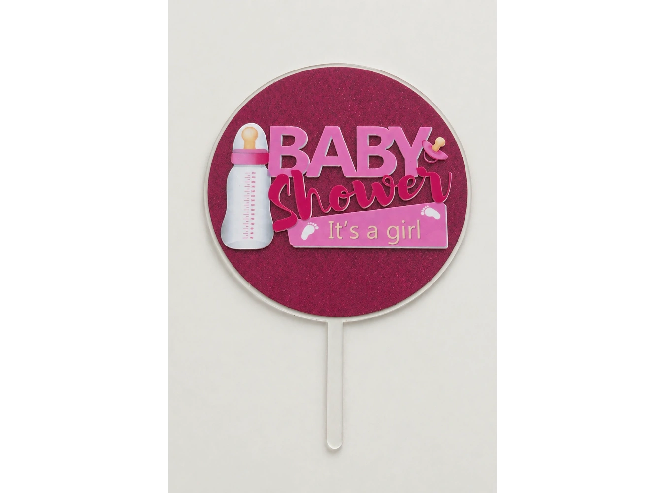 Pembe Renk Baby Shower Pasta Süsü