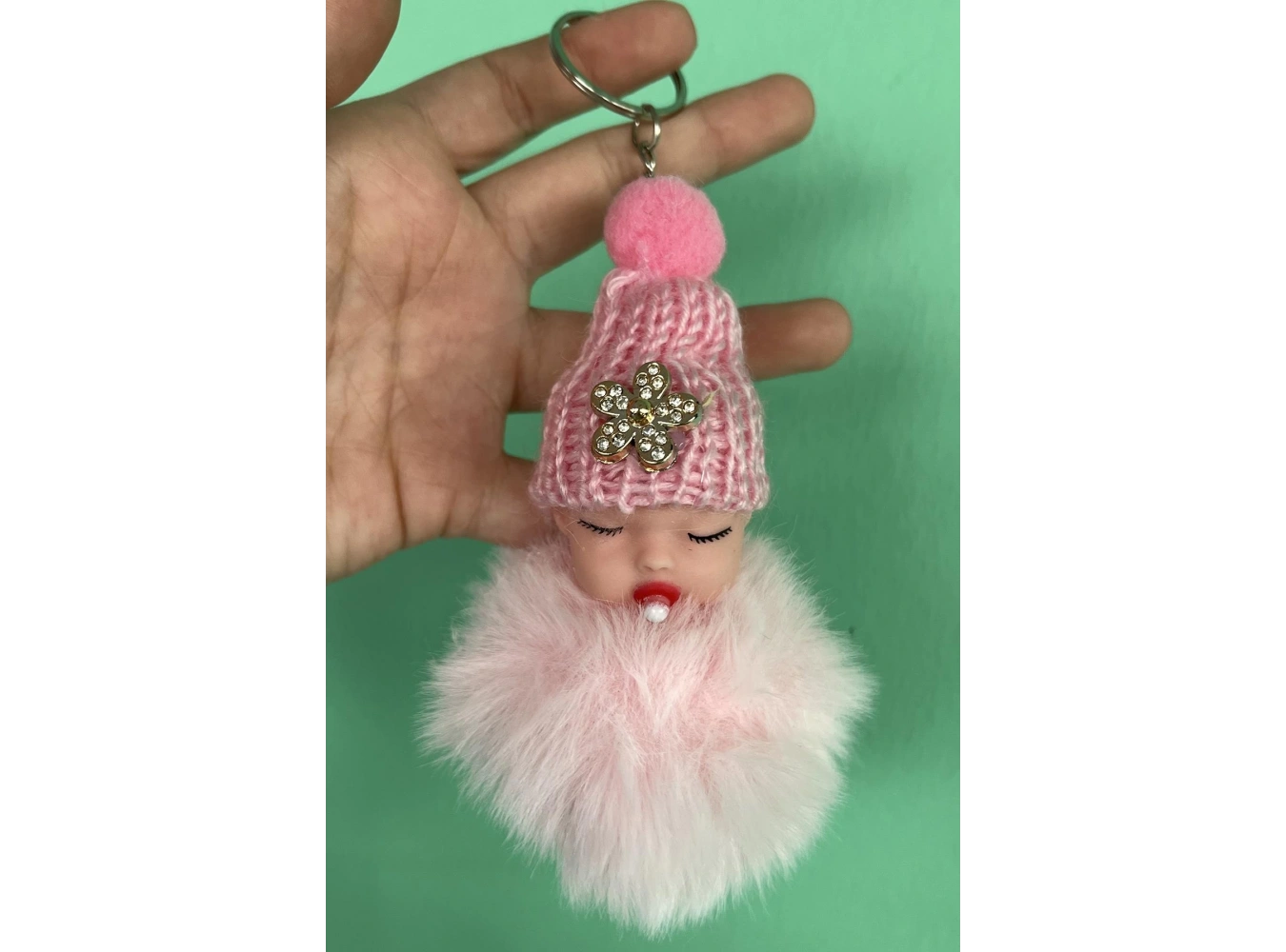 Pembe Renk Bebek Figürlü Peluş Anahtarlık