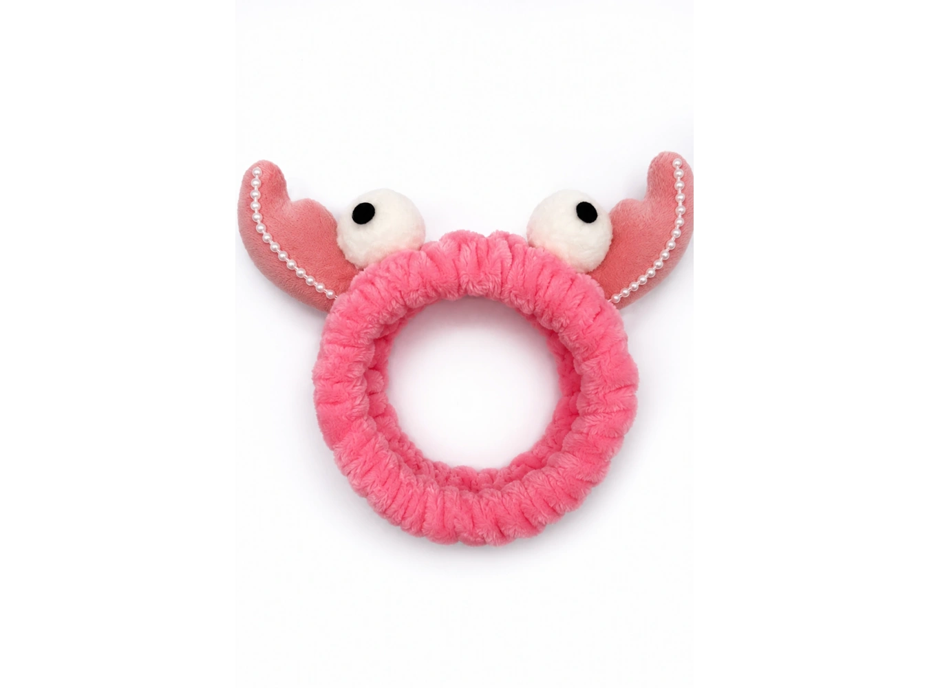 Pembe  Renk Boynuz Ve Göz Figürlü Peluş Saç Bandı