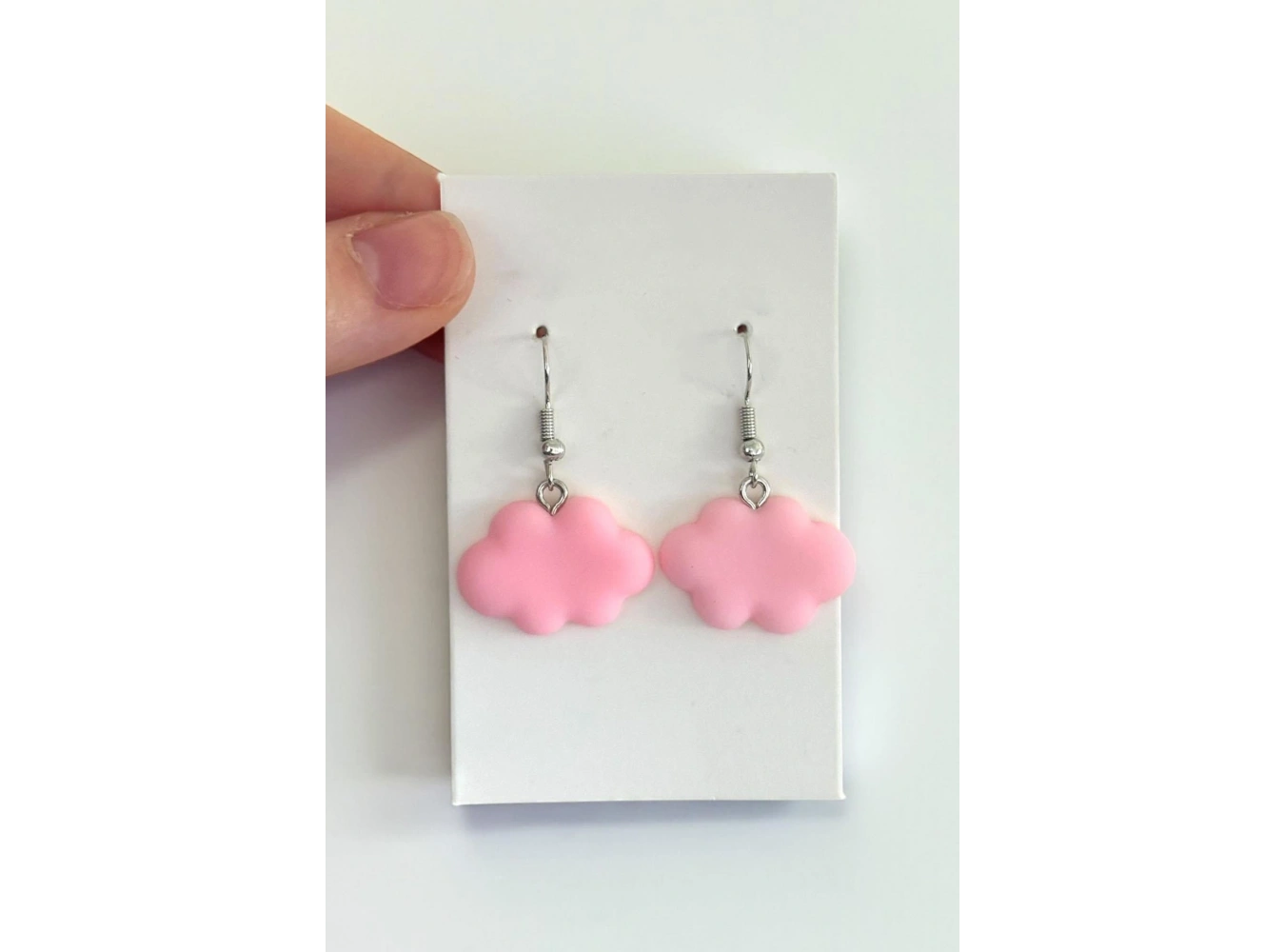 Pembe Renk Bulut Figürlü Çocuk Küpe (Çift)