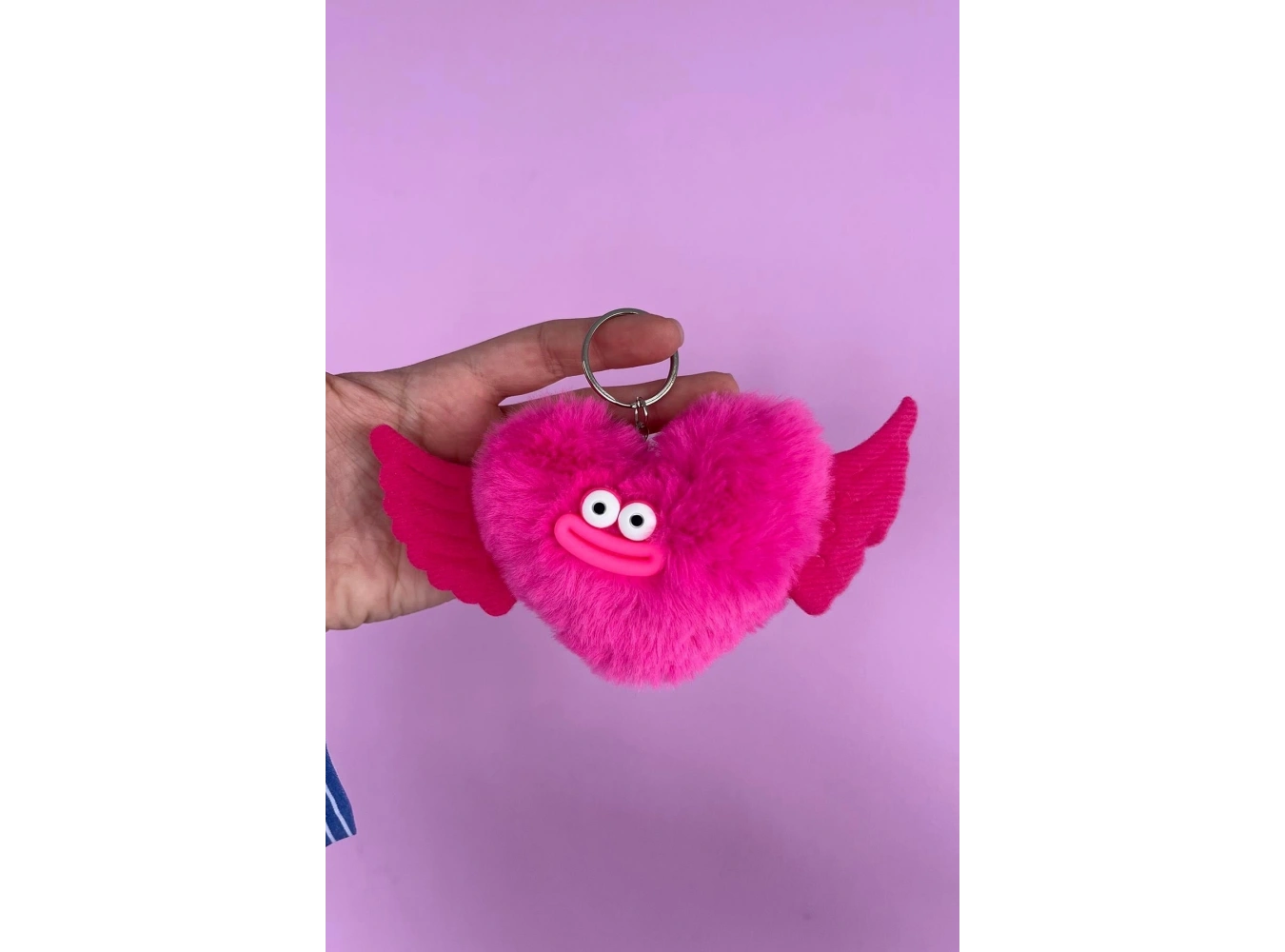 Pembe Renk Canavar Figürlü Peluş Anahtarlık