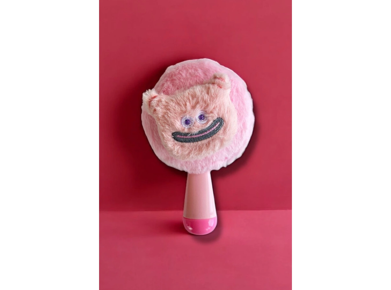 Pembe Renk Canavar Figürlü Peluş El Aynası