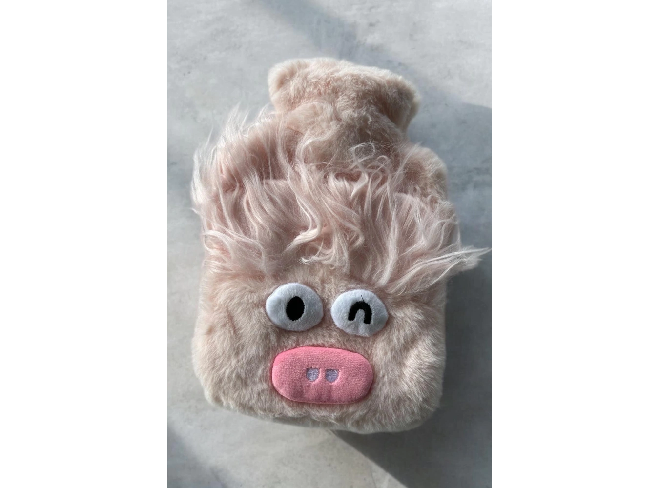 Pembe Renk Canavar Figürlü Peluş Sıcak Su Torbası