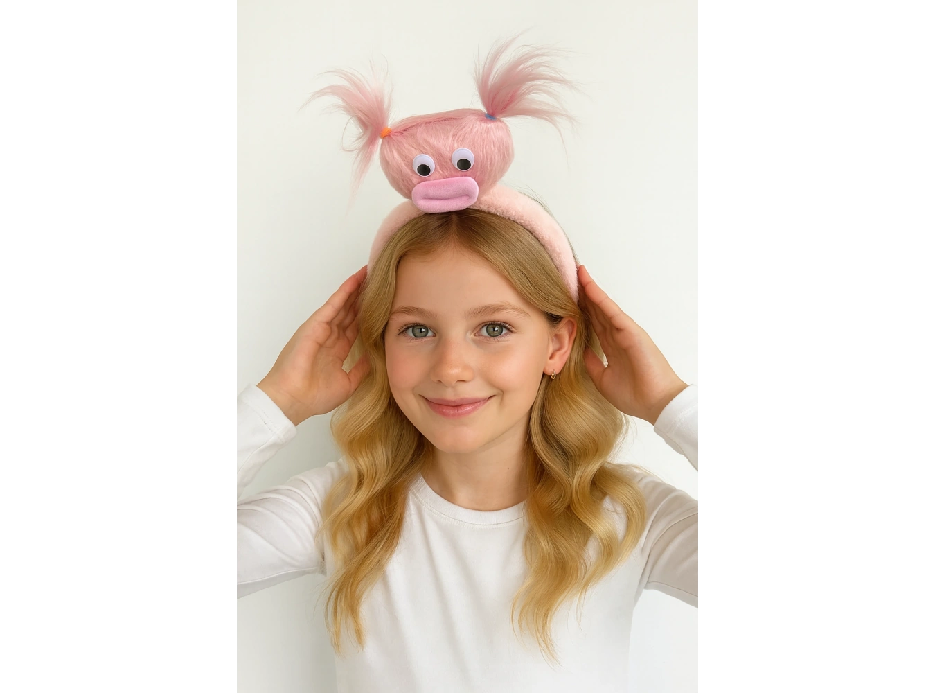 Pembe Renk Canavar Figürlü Peluş Taç