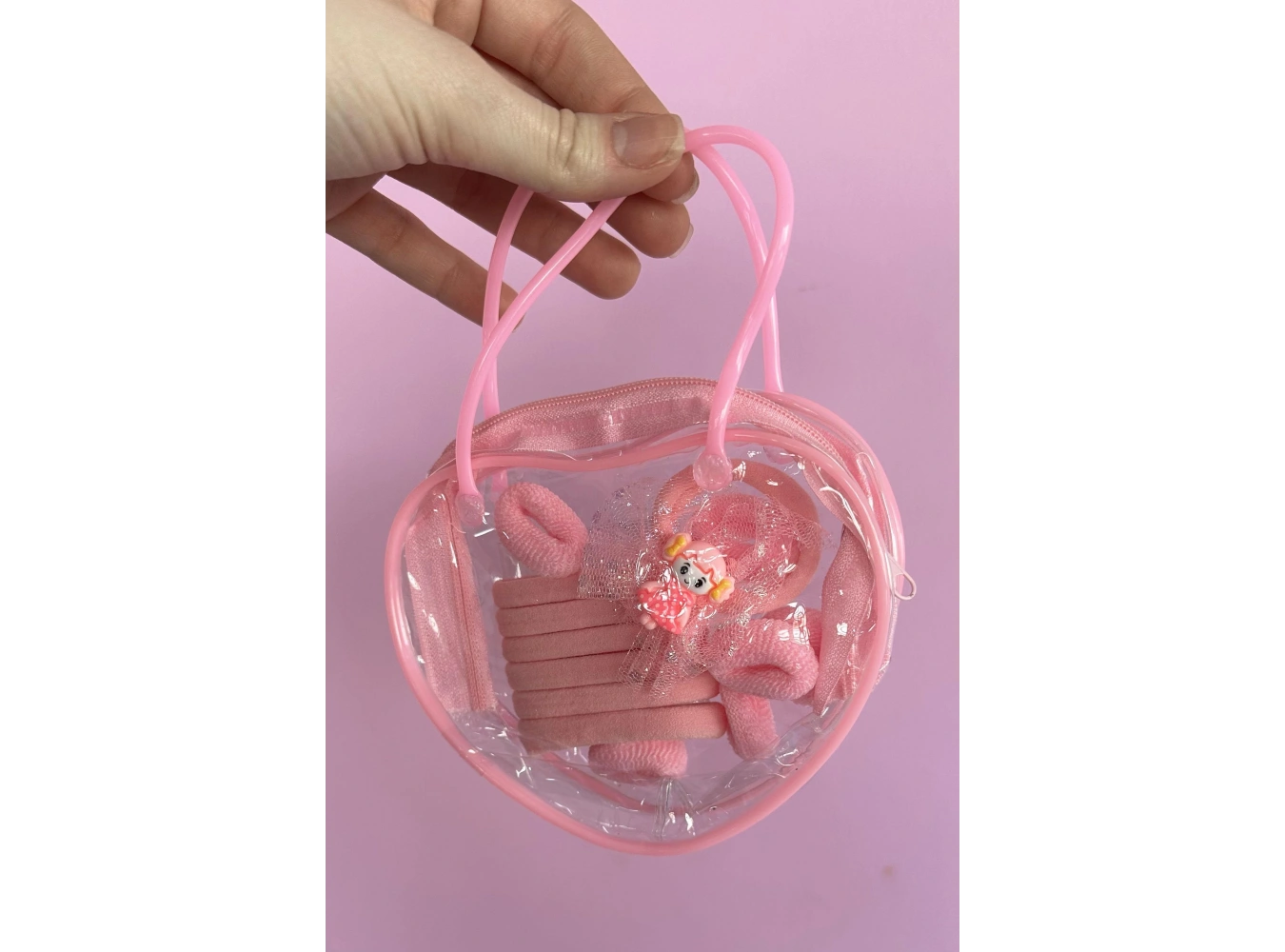 Pembe Renk Çantalı Çocuk Toka Set