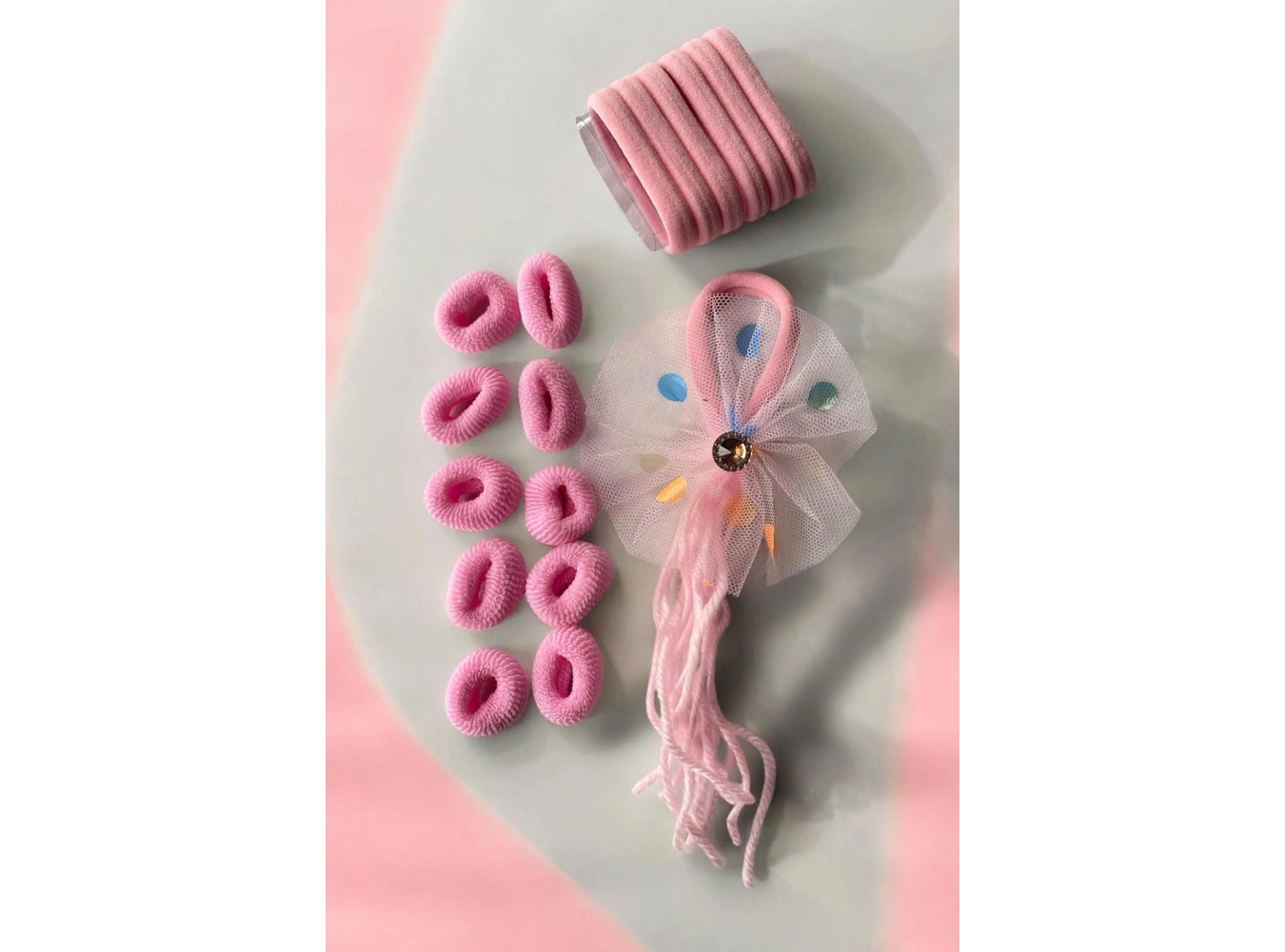 Pembe Renk Çantalı Havlu Toka Set