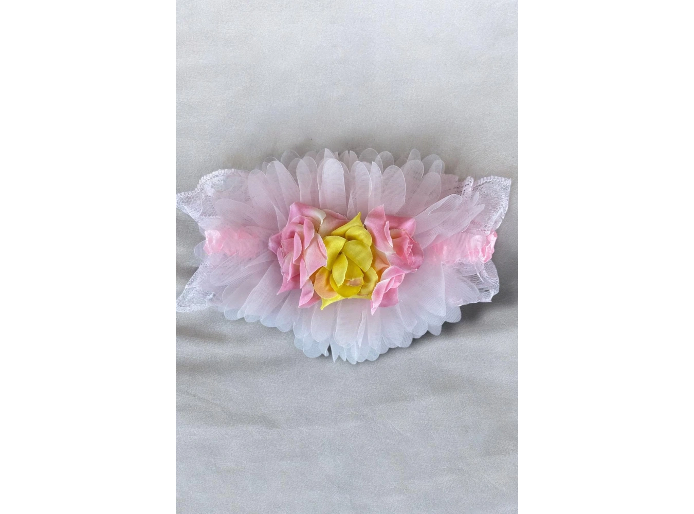 Pembe Renk Çiçek Figürlü Çocuk/ Bebek Saç Bandı