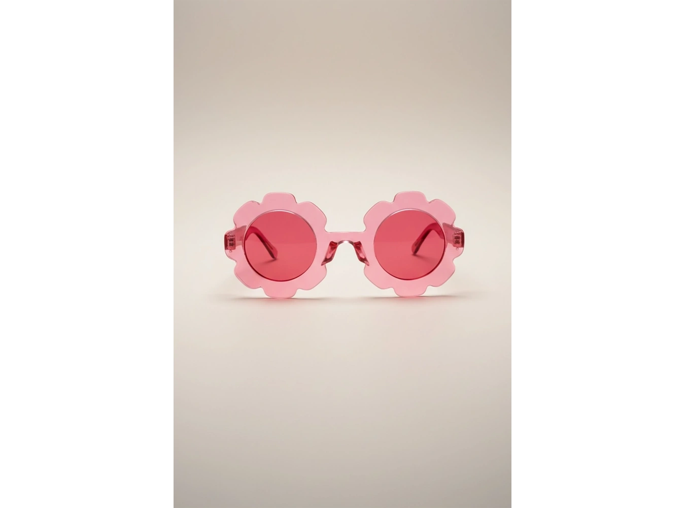 Pembe Renk Çiçek Figürlü Çocuk Güneş Gözlük