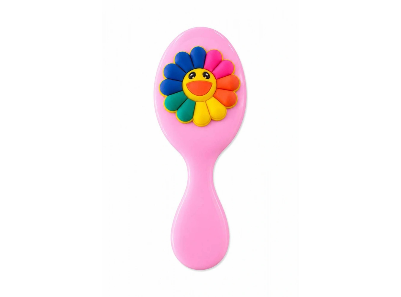 Pembe Renk Çiçek  Figürlü Çocuk Saç Tarama Fırçası/Tarak