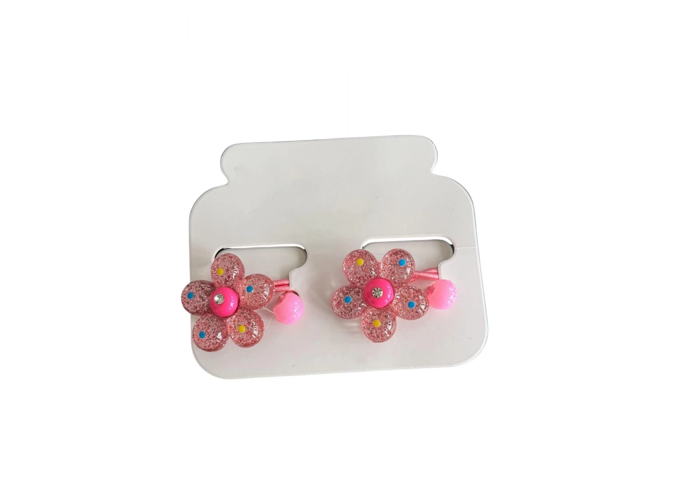 Pembe Renk Çiçek Figürlü Lastik Toka