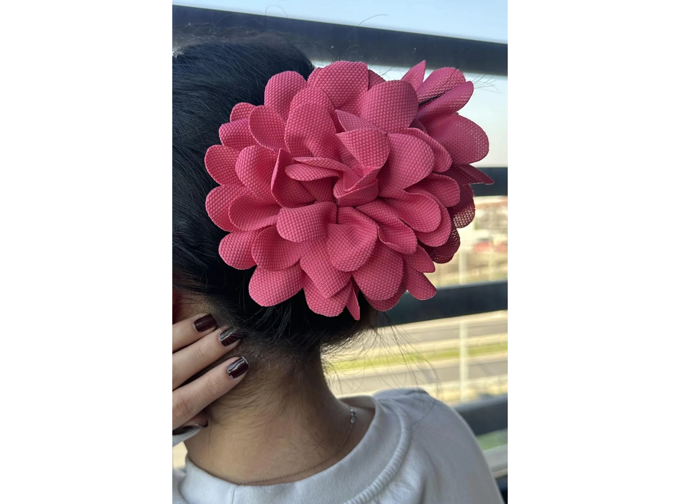 Pembe Renk Çiçek Figürlü Mandal Toka