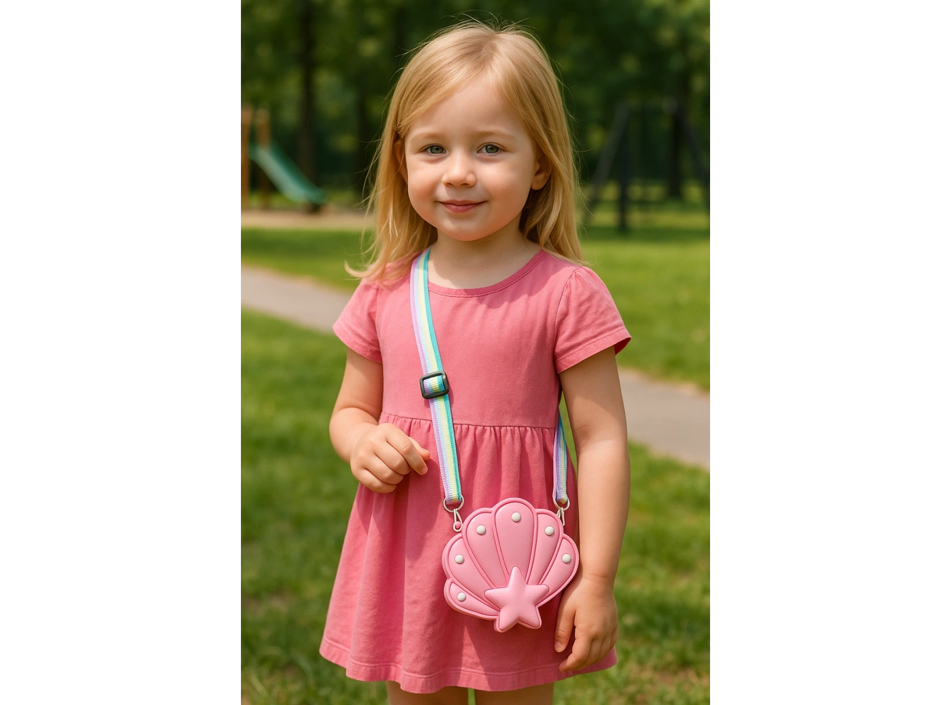 Pembe Renk Deniz Kabuğu Figürlü Çocuk Çanta