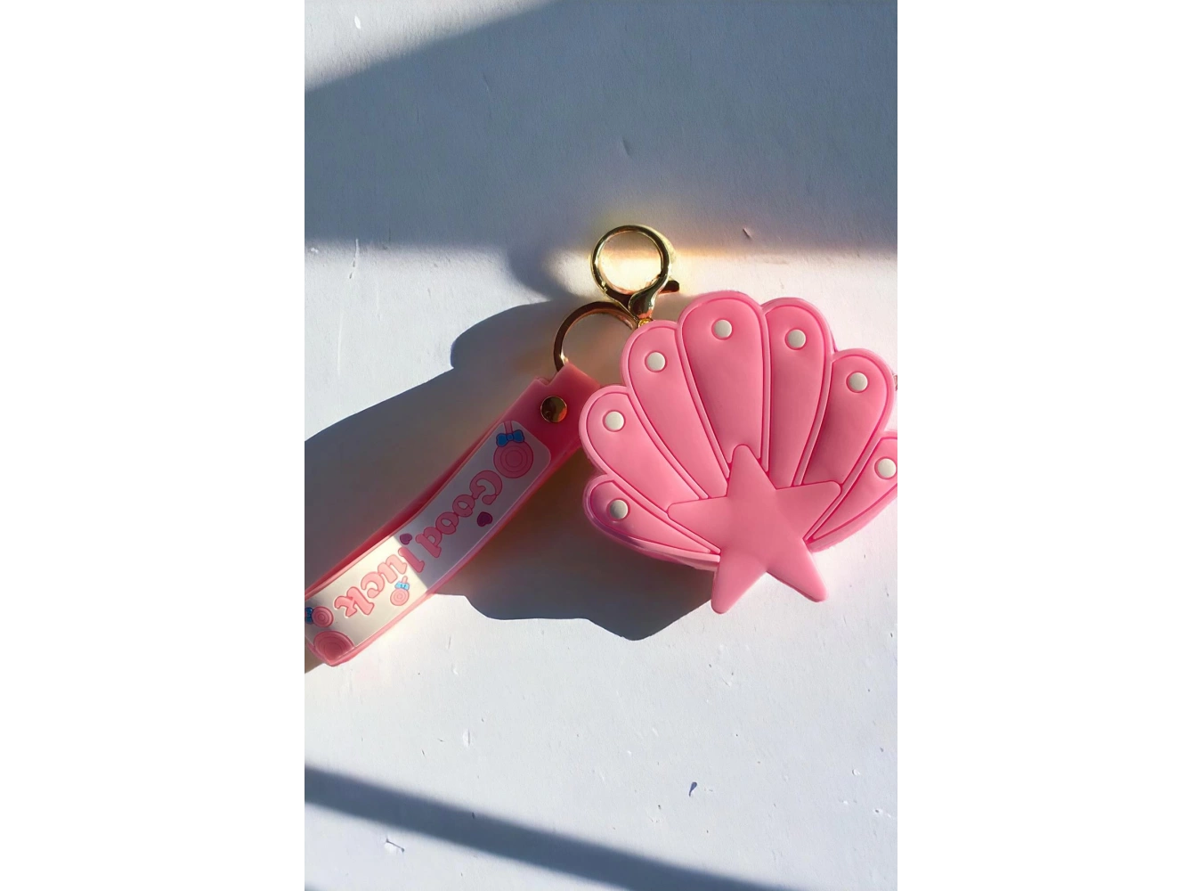 Pembe Renk Deniz Kabuğu Figürlü  Cüzdan/ Anahtarlık