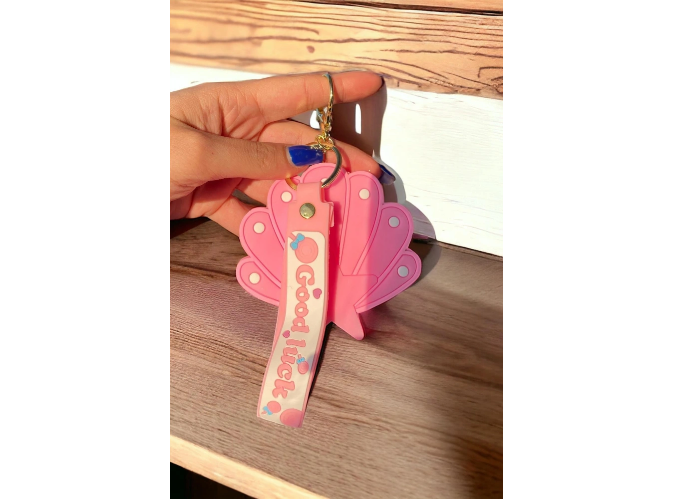 Pembe Renk Deniz Kabuğu Figürlü Cüzdan/ Anahtarlık