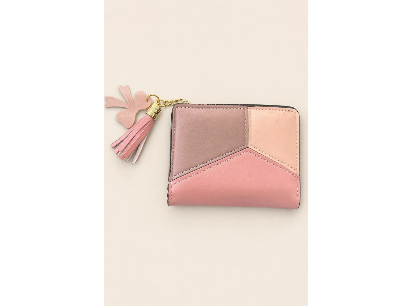 Pembe Renk Deri Kadın Cüzdan