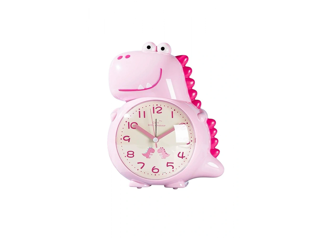 Pembe Renk Dinazor Figürlü Dekoratif Alarmlı Masa Saati