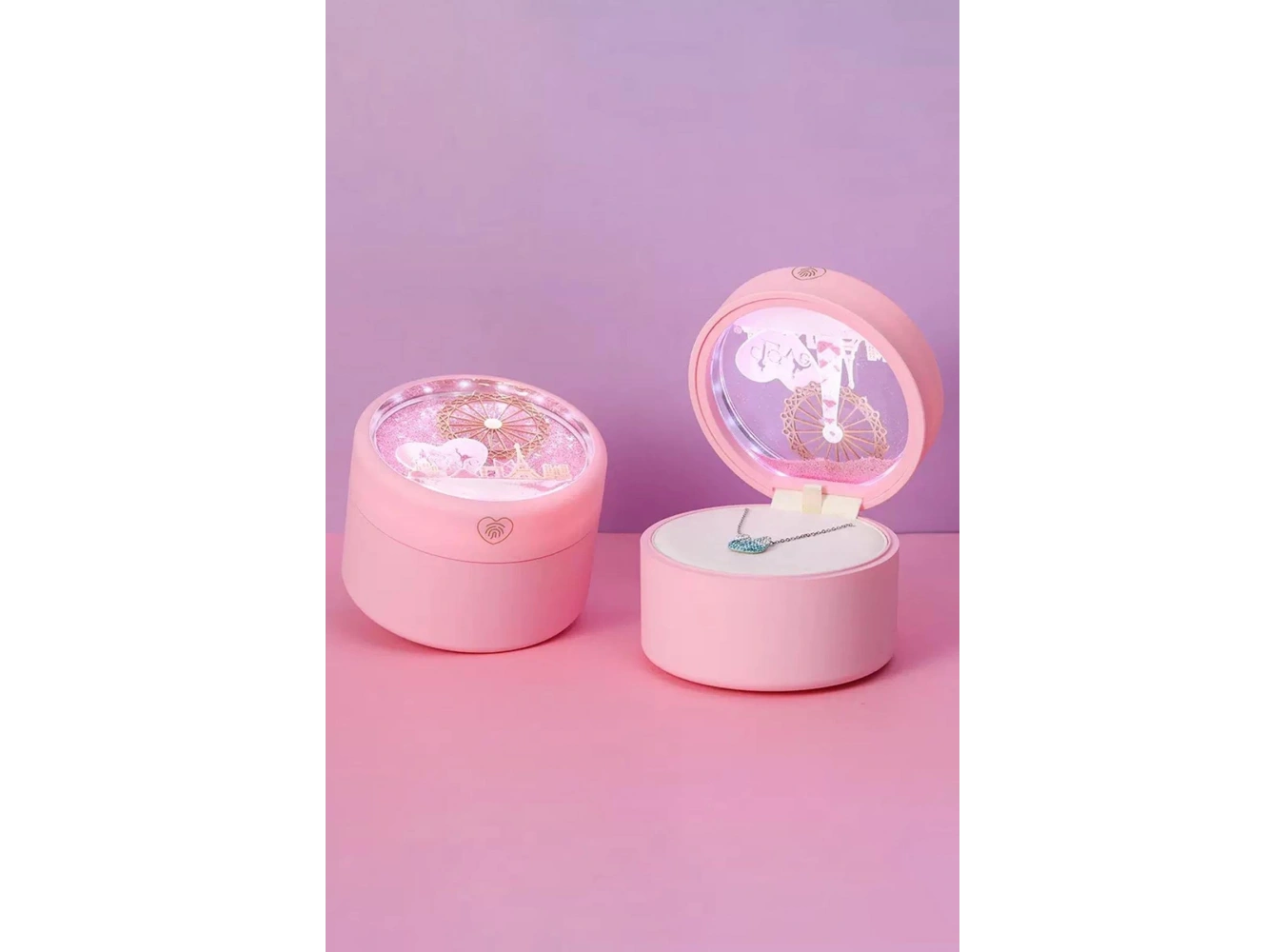 Pembe Renk Dokunmatik Işıklı Takı Organizeri