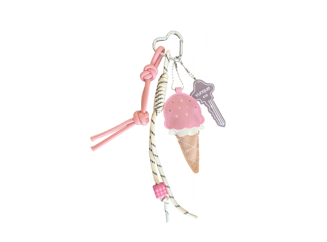 Pembe Renk Dondurma Figürlü Çanta Charm/ Anahtarlık