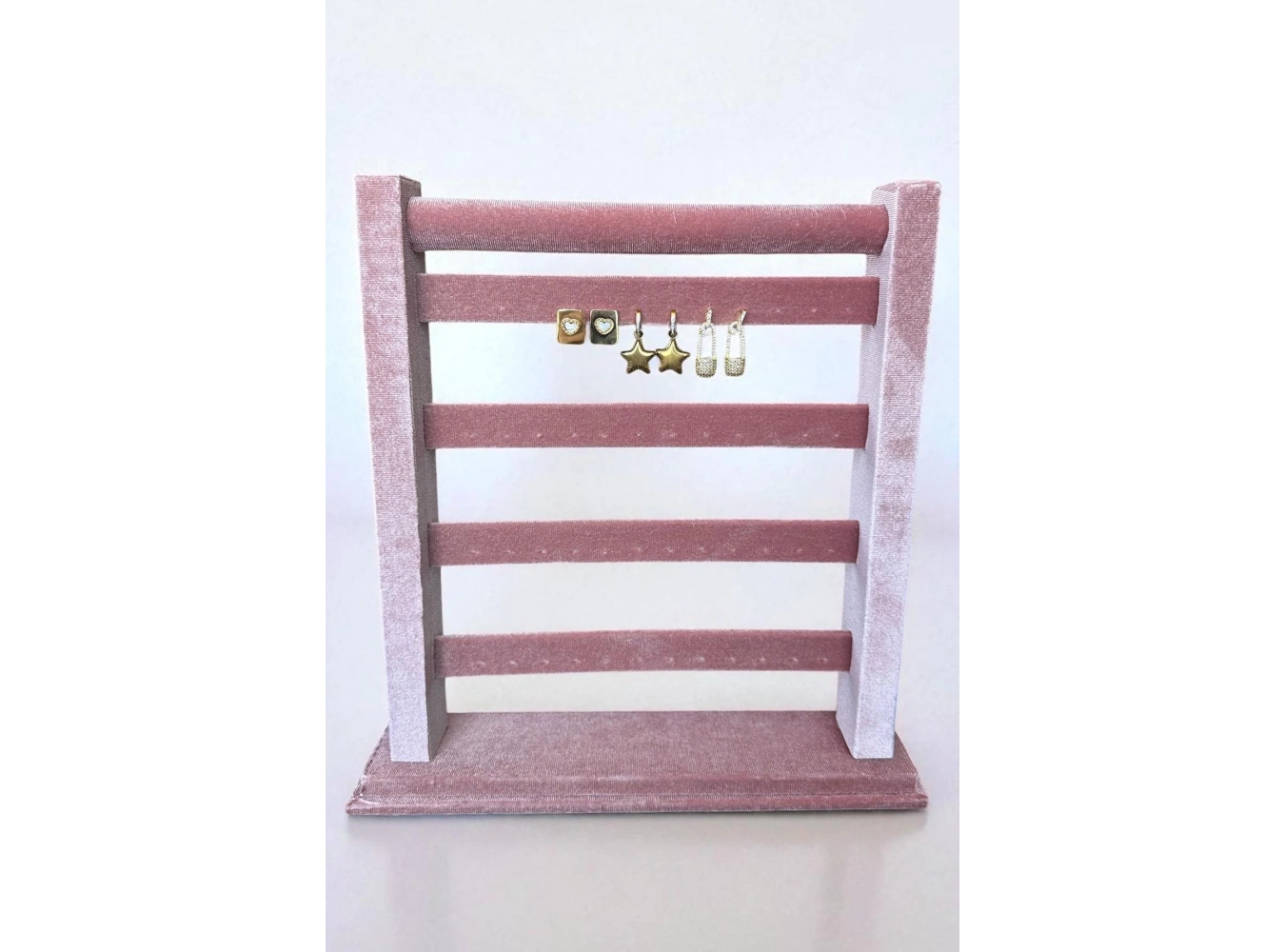 Pembe Renk Dört Katlı Küpe Düzenleyici / Organizer