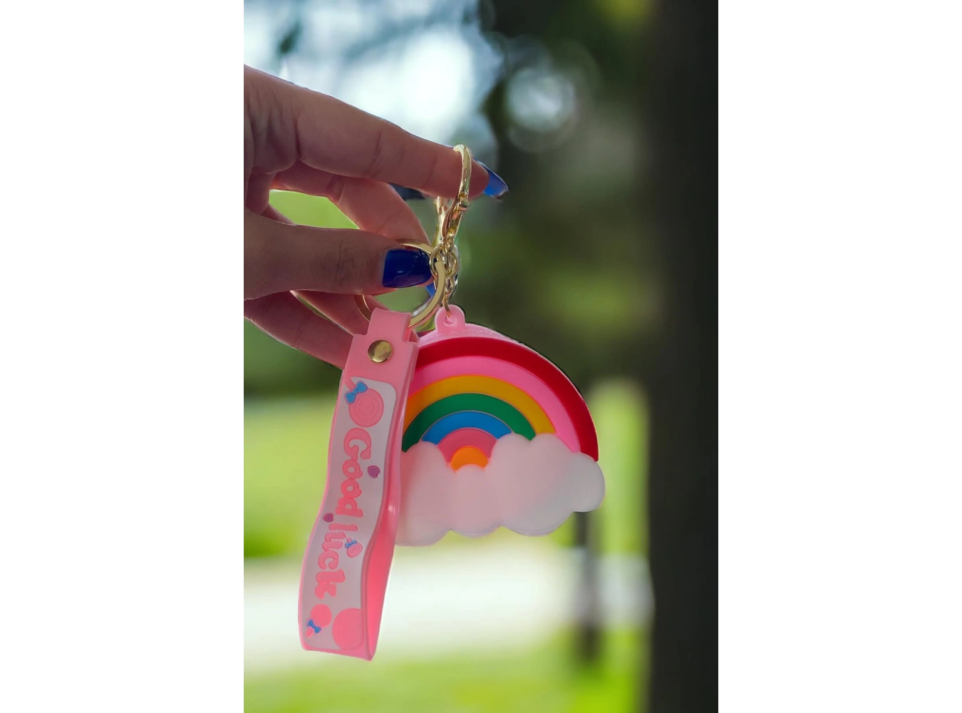 Pembe Renk Gökkuşağı Figürlü Cüzdan/ Anahtarlık
