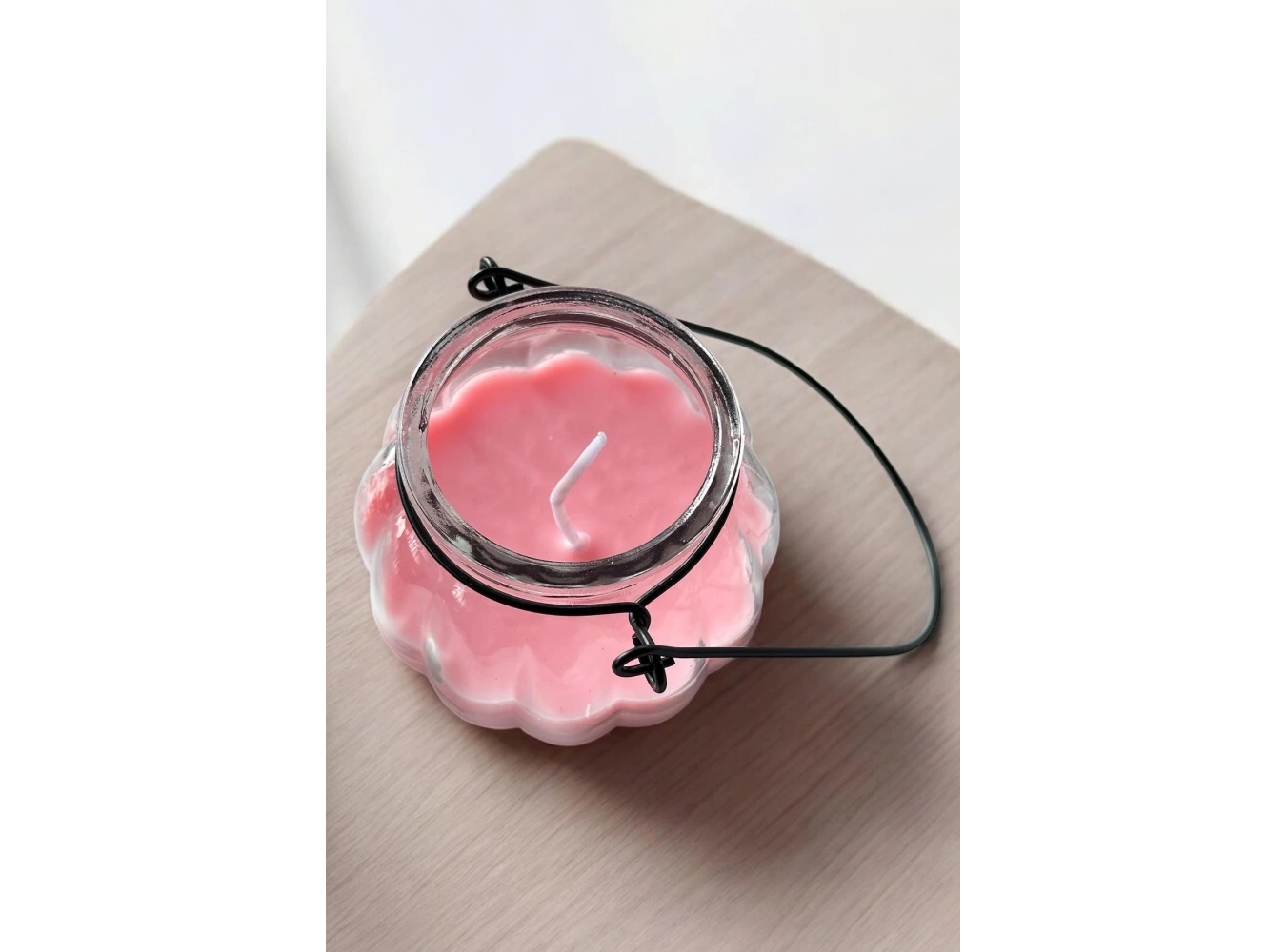 Pembe Renk Gül Kokulu Mum