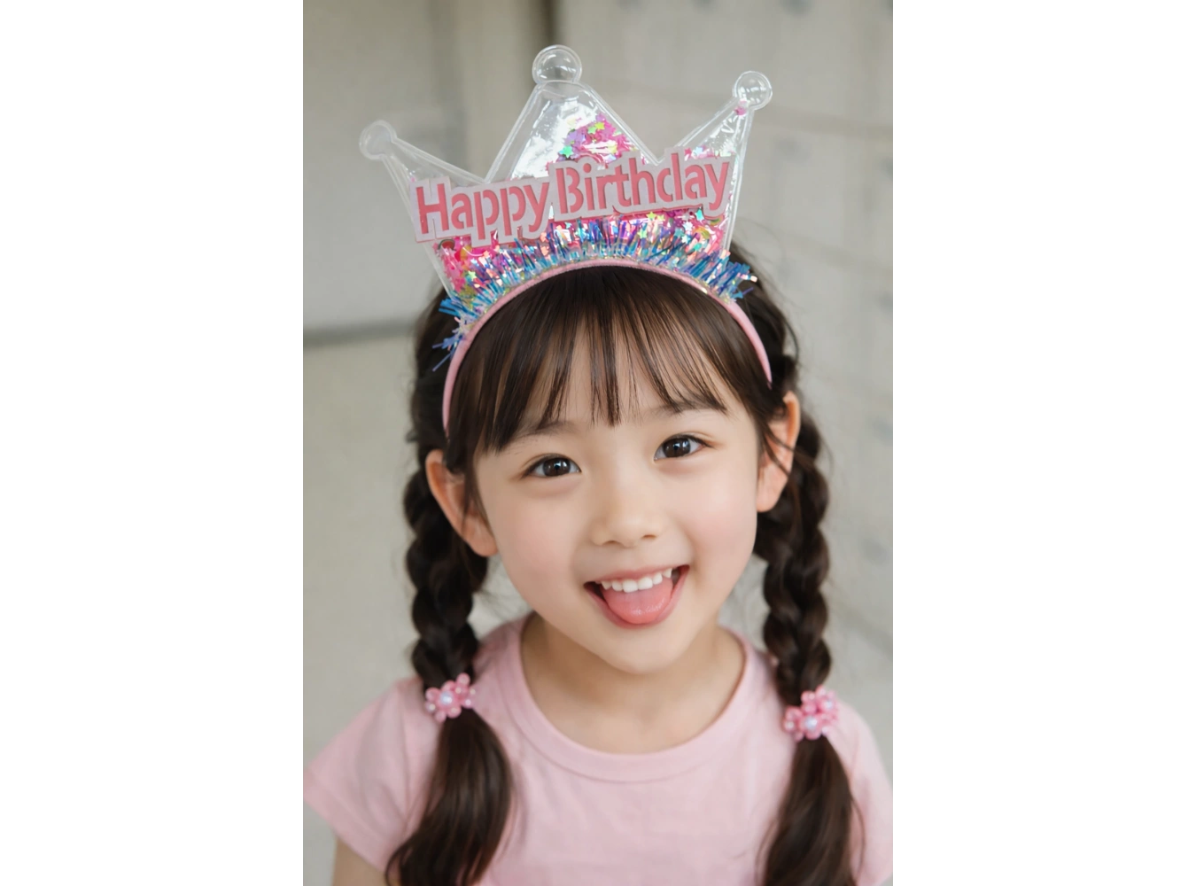 Pembe Renk Happy Birthday Yazılı Taç