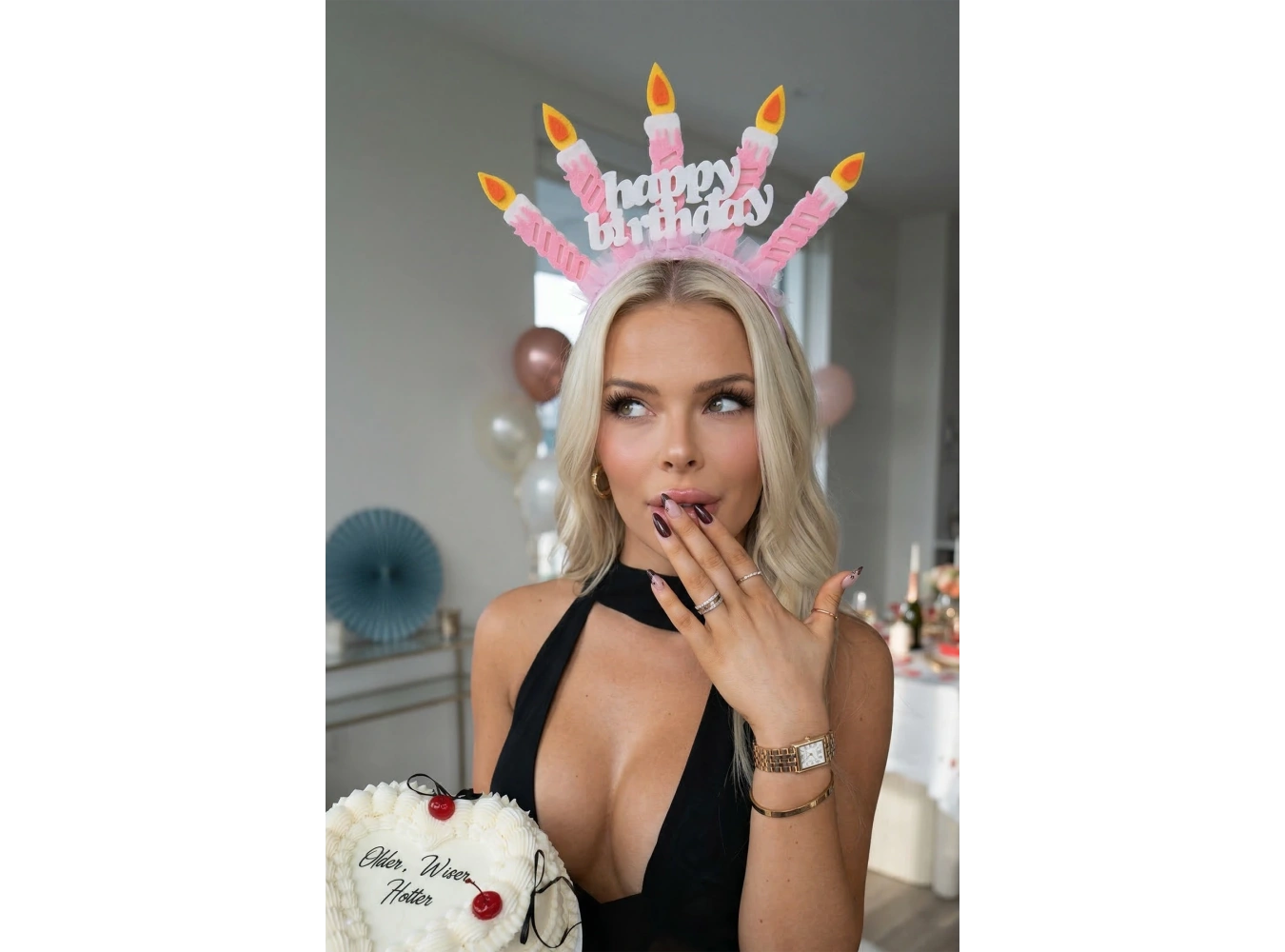 Pembe Renk Happy Birthday Yazılı Taç