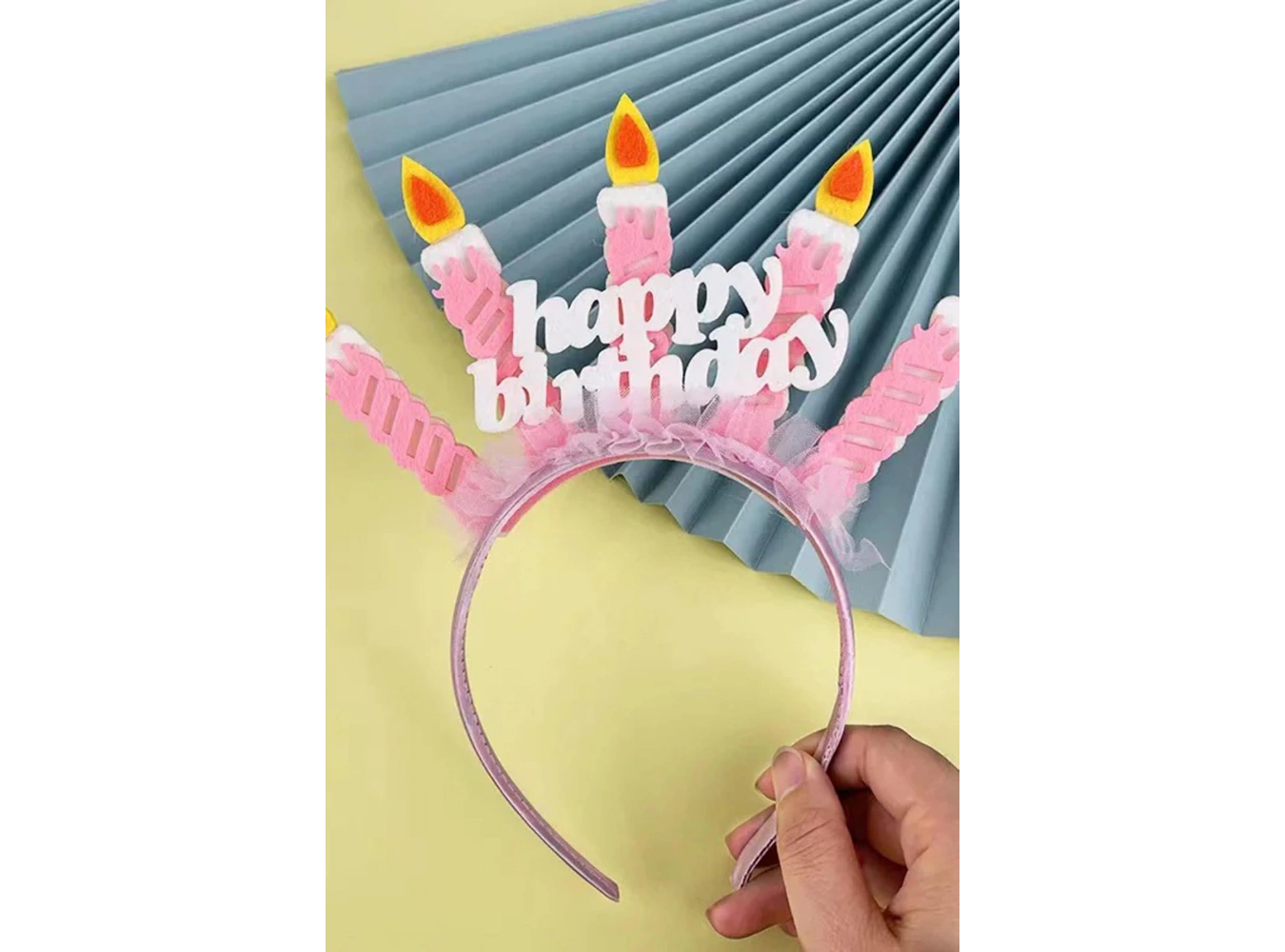 Pembe Renk Happy Birthday Yazılı Taç