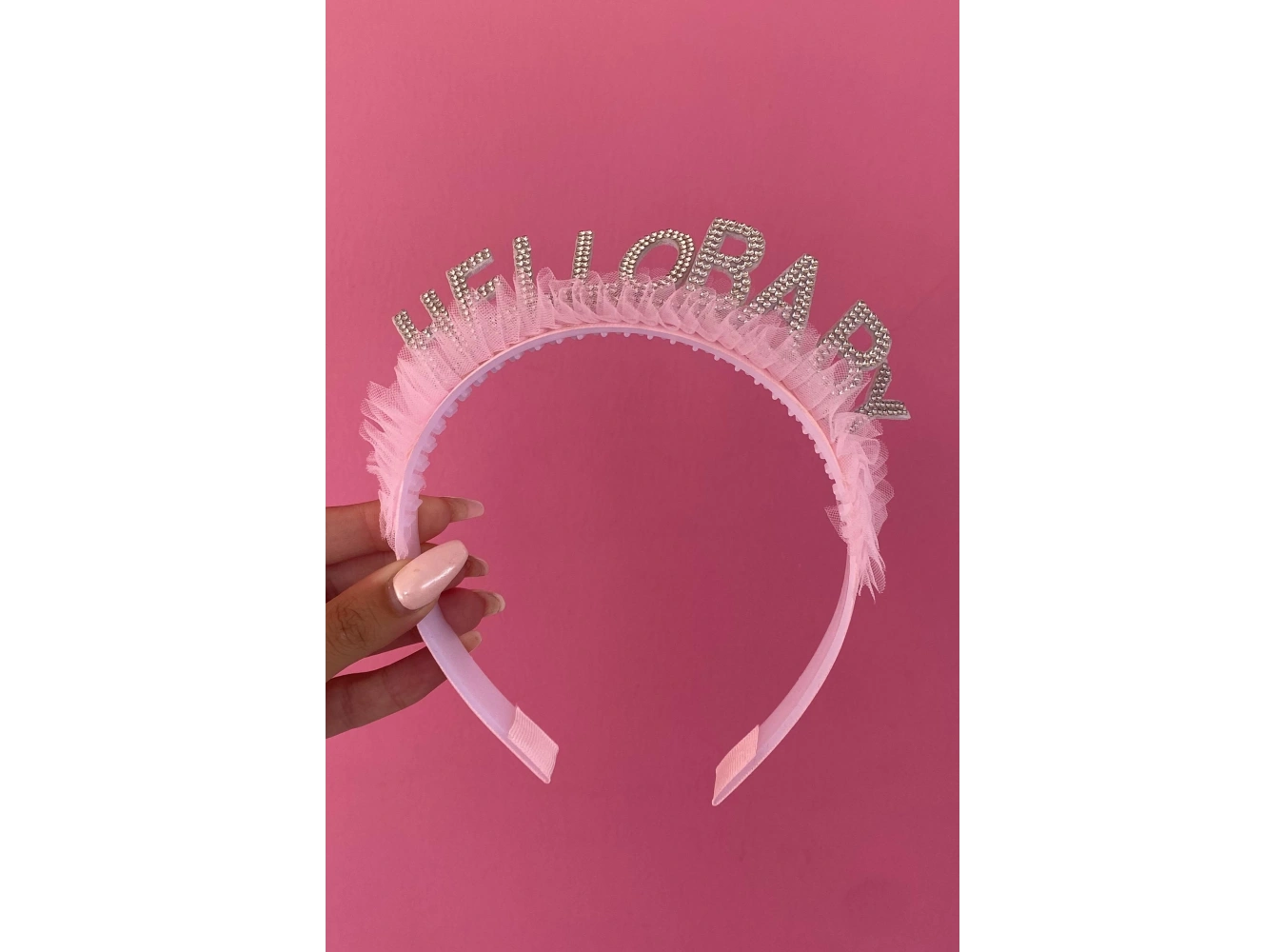 Pembe Renk Hello Baby Yazı Figürlü Çocuk Taç