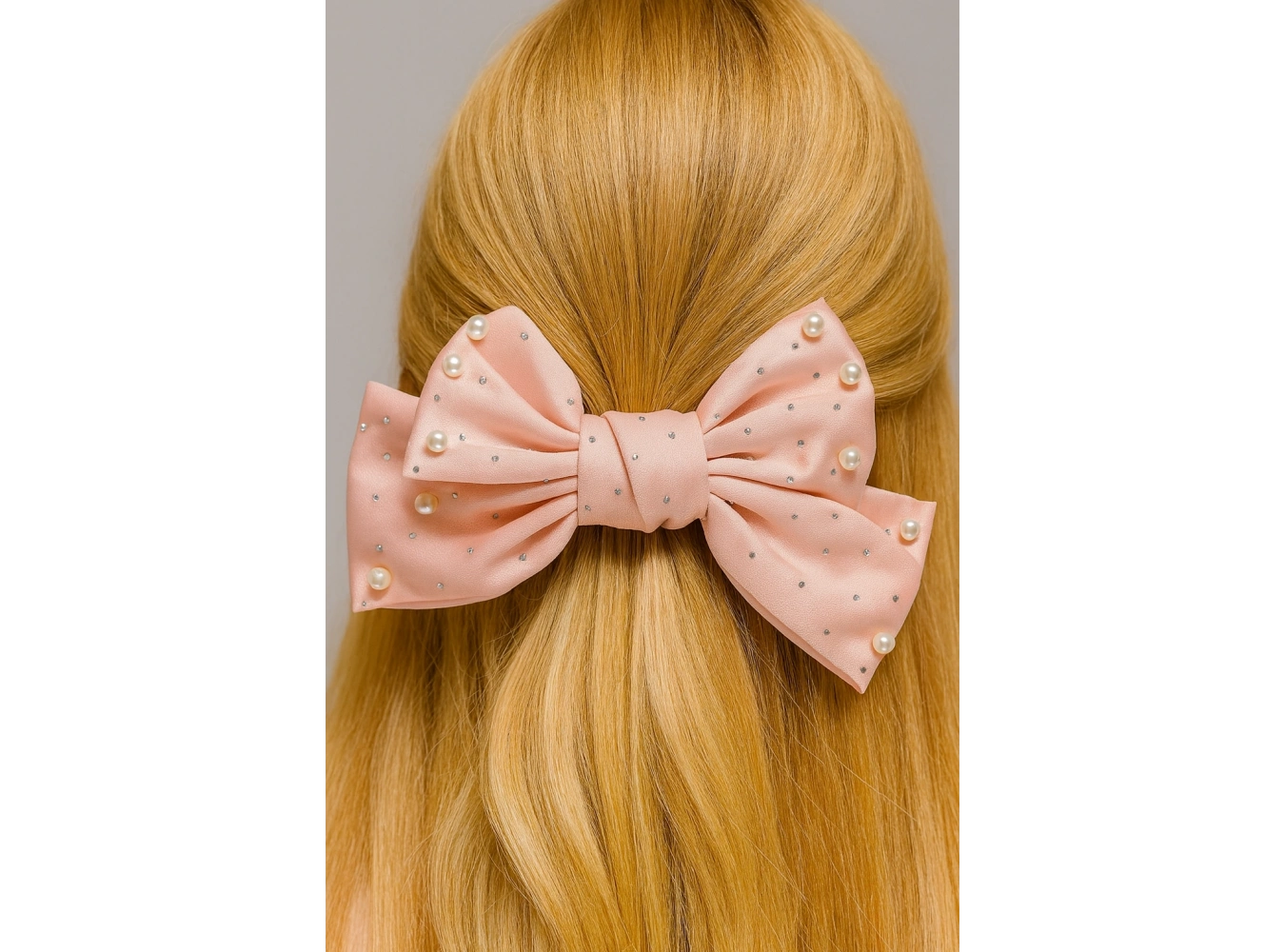 Pembe Renk İnci Ve Taş Detaylı Otomat Toka