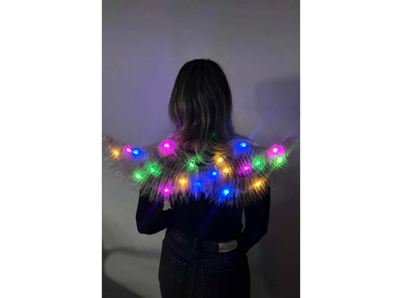 Pembe Renk Işıklı Melek Kanadı