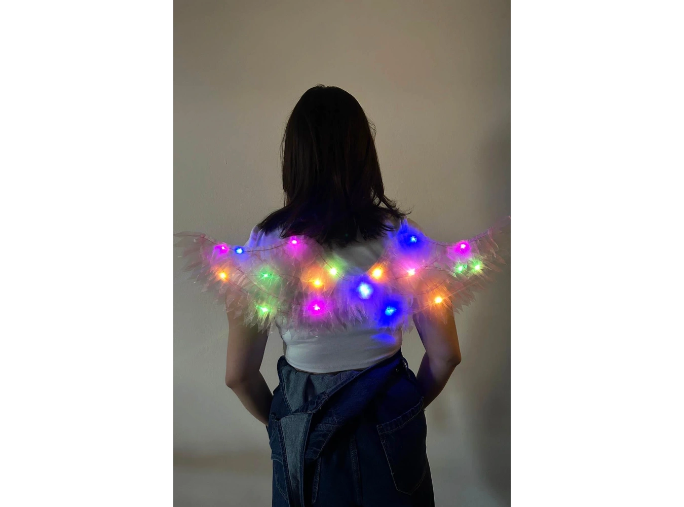 Pembe Renk Işıklı Melek Kanadı