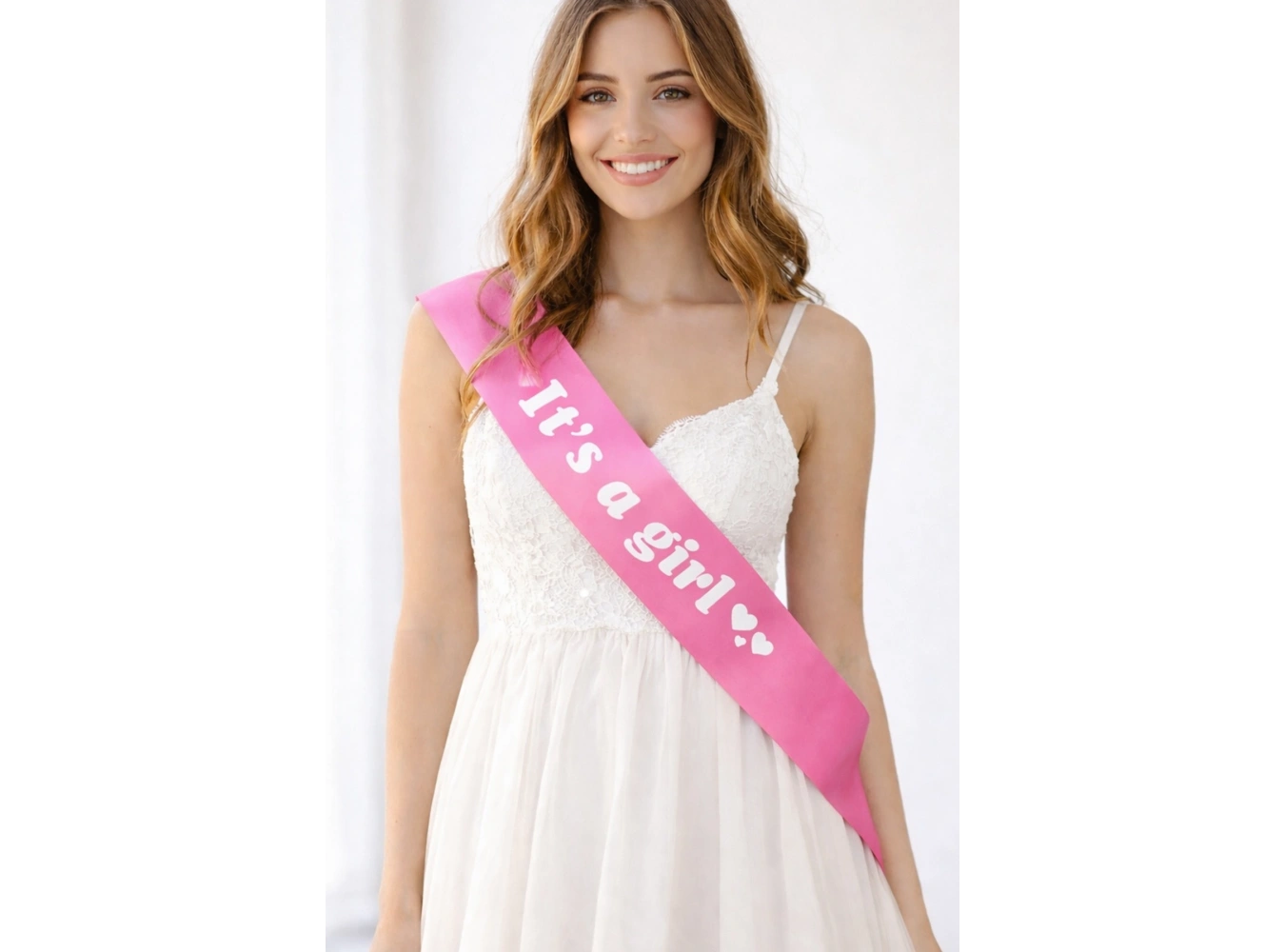 Pembe Renk Its A Girl Yazılı Kuşak Kurdelesi