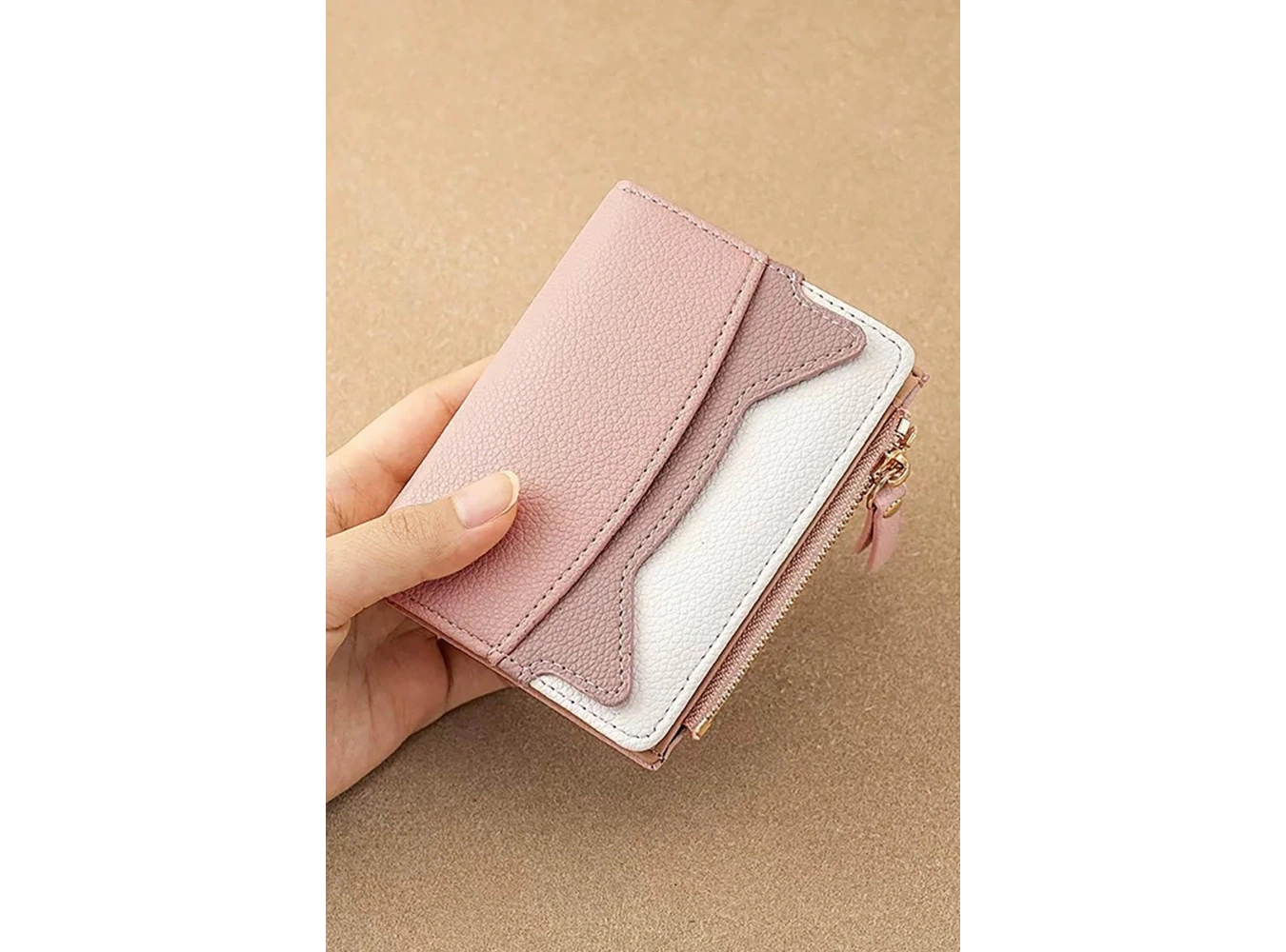 Pembe Renk Kadın Deri Cüzdan/Kartlık