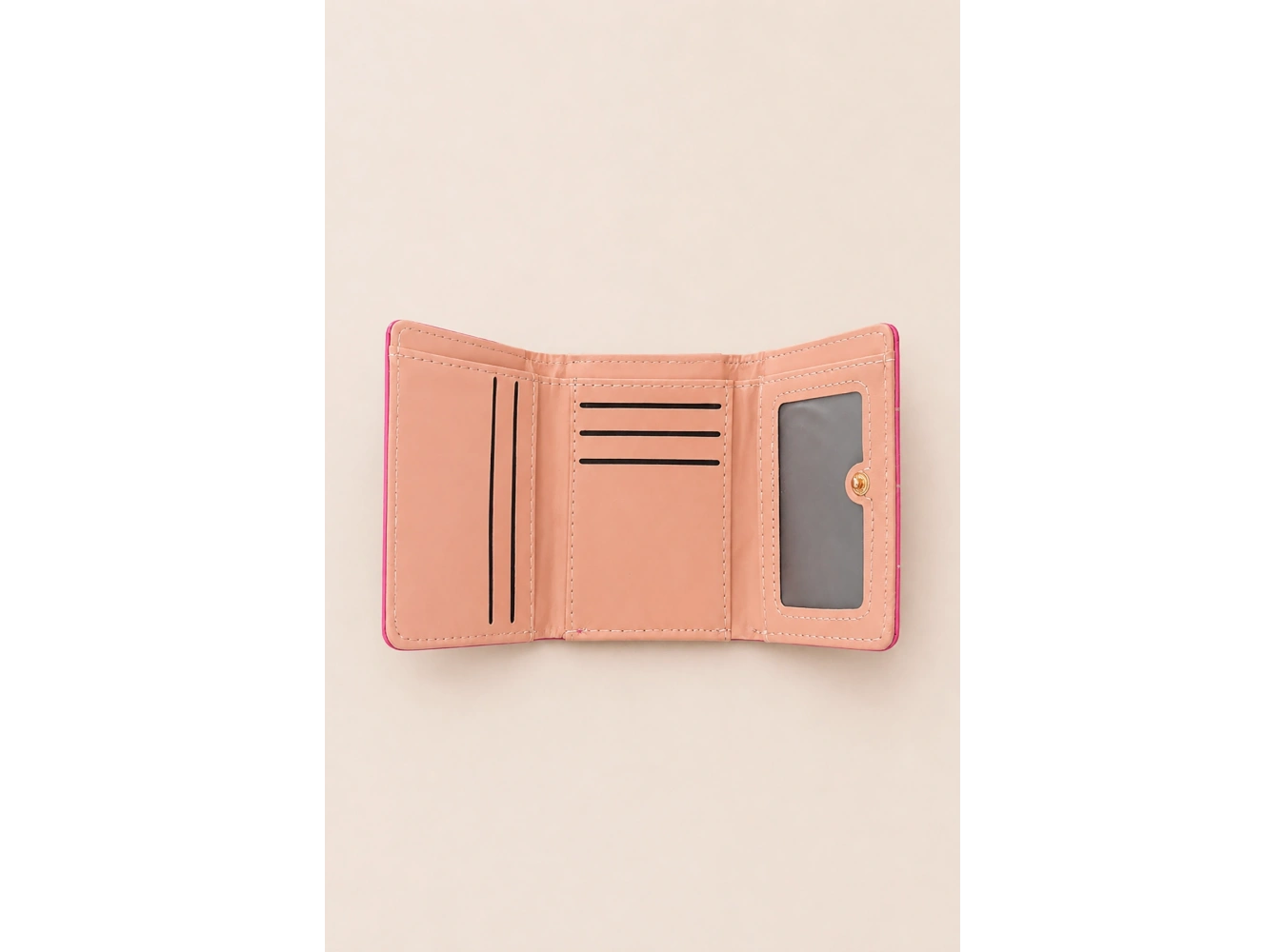 Pembe Renk Kalp Figürlü Deri Kadın Cüzdan
