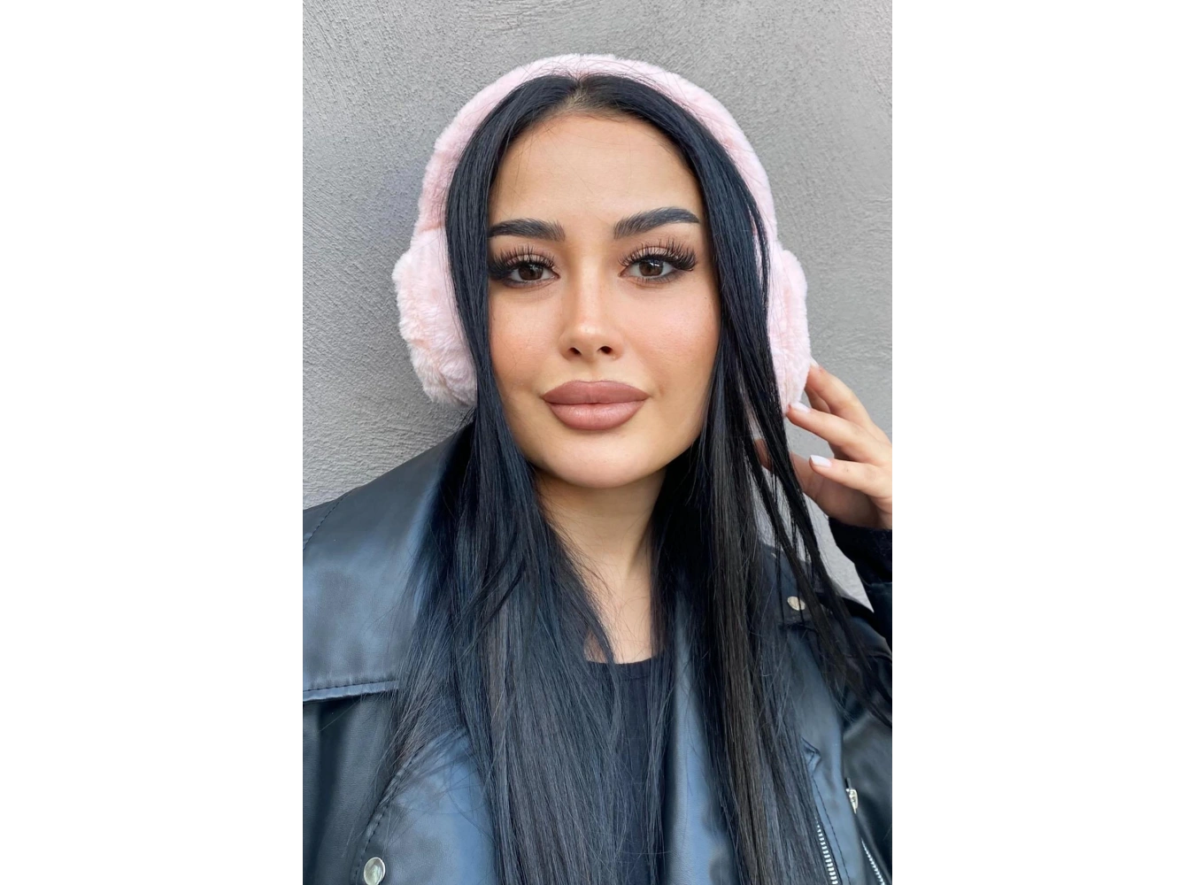 Pembe Renk Kalp Figürlü Peluş Kulaklık