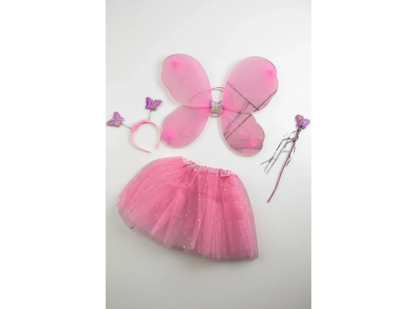 Pembe Renk Kanat /Asa /Taç /Etek Set