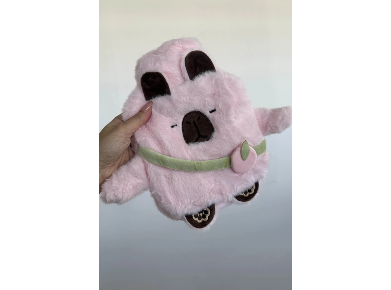 Pembe Renk Kapibara Figürlü Peluş Sıcak Su Torbası