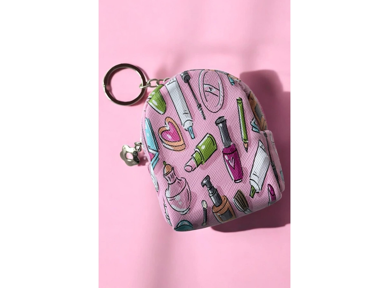 Pembe Renk Karışık Figürlü Anahtarlık Cüzdan