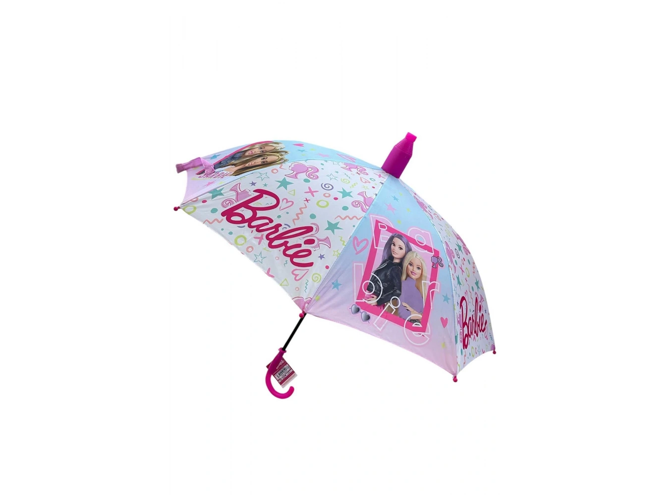 Pembe Renk Karışık Figürlü Kılıflı Çocuk Şemsiye