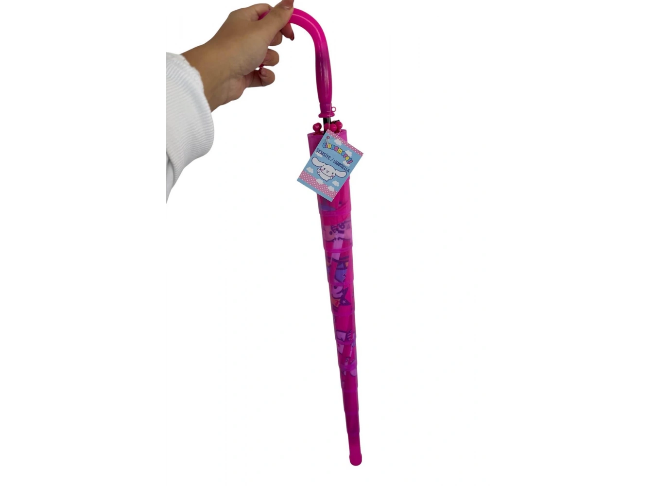 Pembe Renk Karışık Figürlü Kılıflı Çocuk Şemsiye