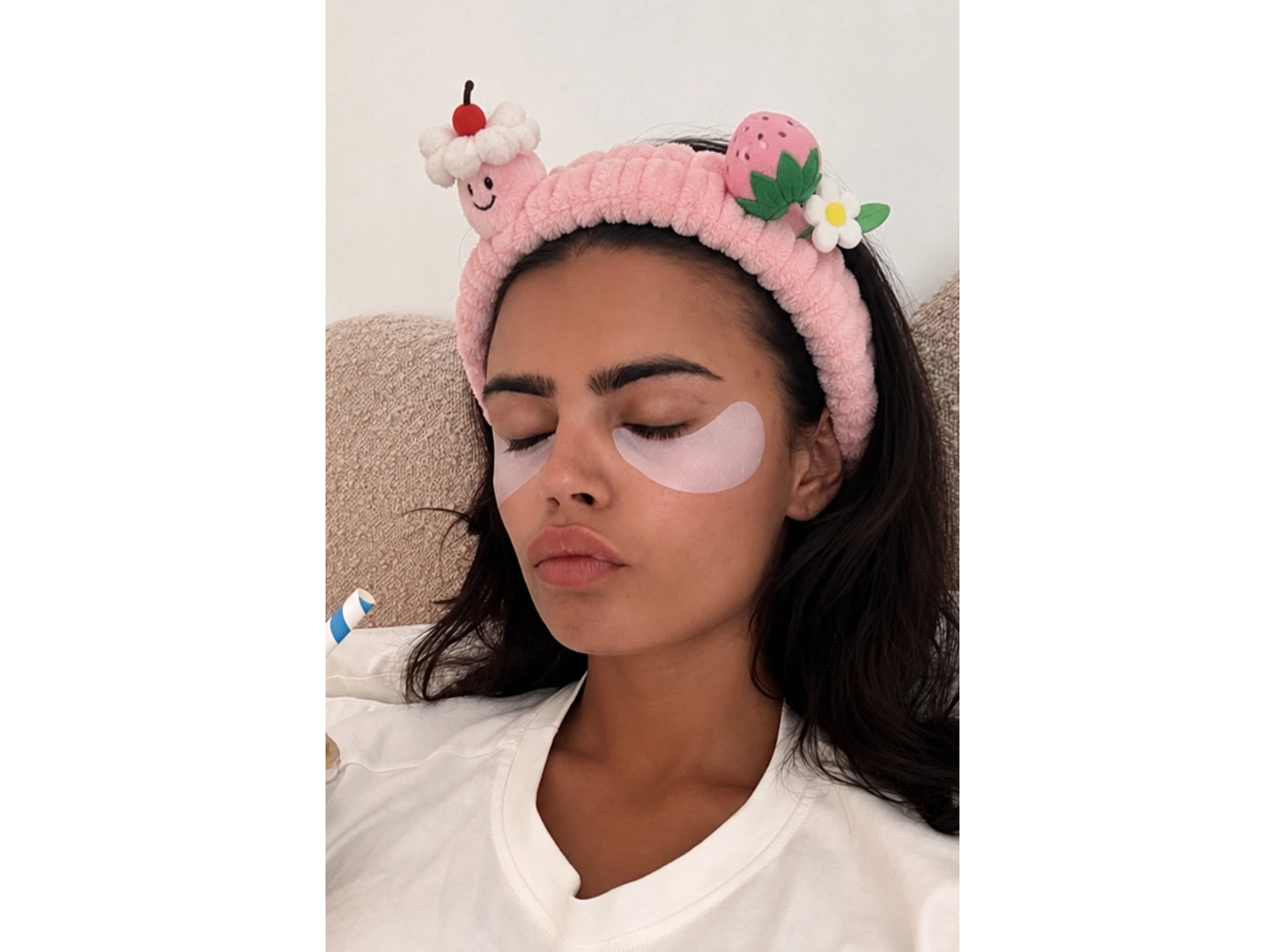 Pembe  Renk Karışık Figürlü Peluş Saç Bandı